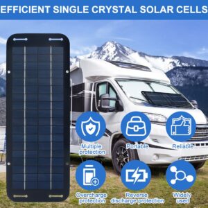 Mantenedor Barco Coche RV 30W Panel Solar 12V Cargador de Goteo Kit Cargador de Batería-