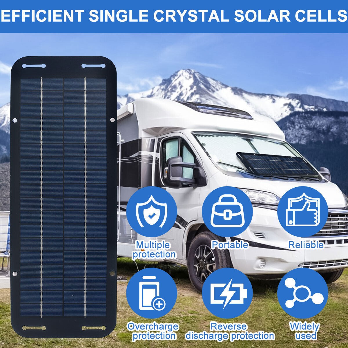 Mantenedor Barco Coche RV 30W Panel Solar 12V Cargador de Goteo Kit Cargador de Batería-