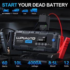 Arrancador de salto para automóvil de 8000 mAh con compresor de aire banco de energía USB-