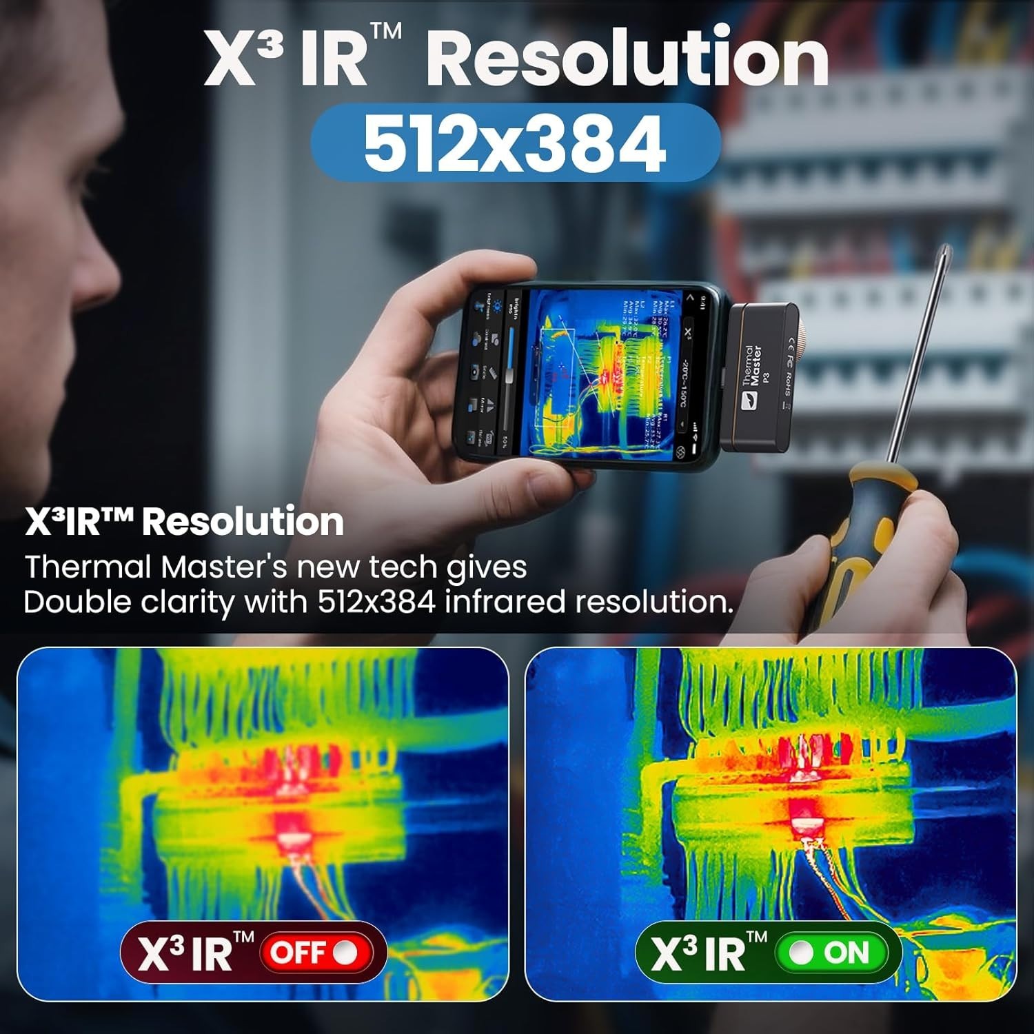 Cámara Thermal Master P3 Thermal Imaging para Android e Ios con 512×384 X³ IR- - Image 5