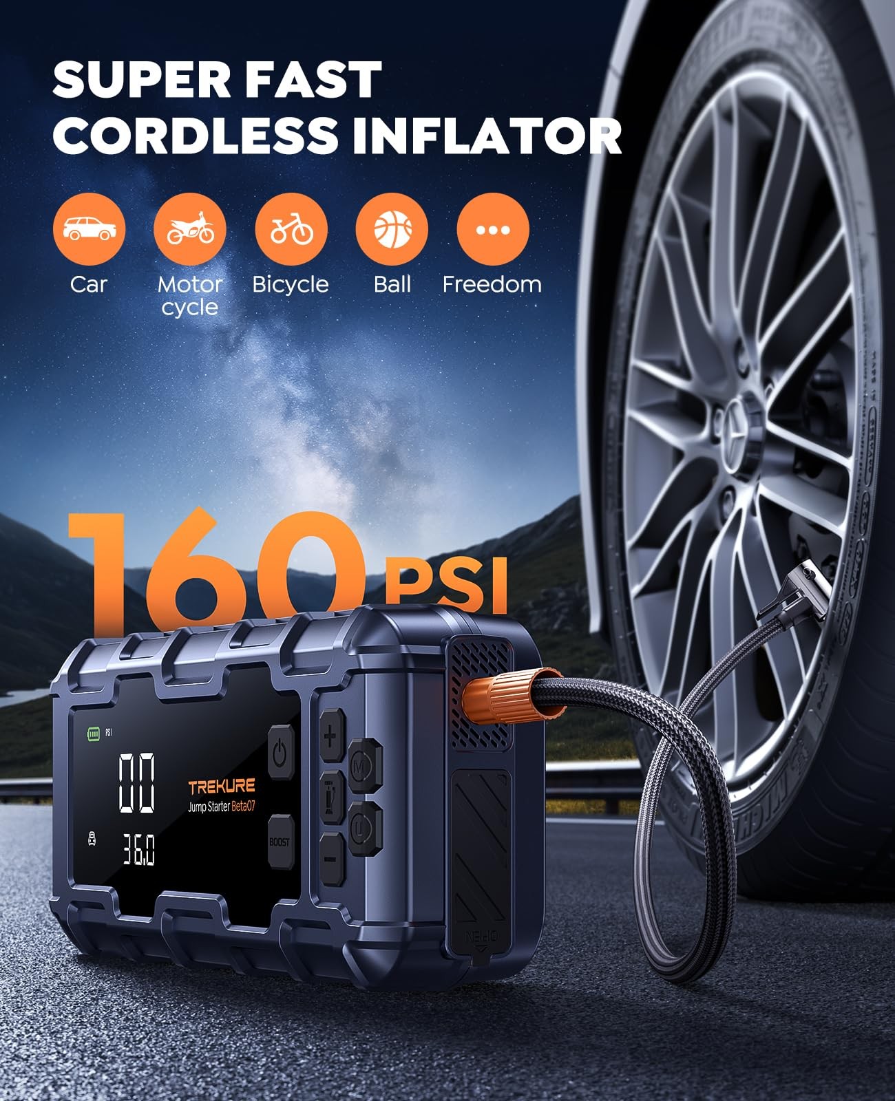 Paquete de alimentación de arranque de salto 6000A con compresor de aire 160 PSI, cargador PD45W- - Image 3