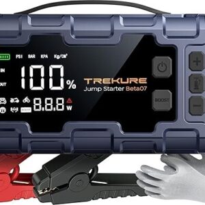 Paquete de alimentación de arranque de salto 7 en 1 6000A con cargador PD45W compresor de aire 160 PSI, -