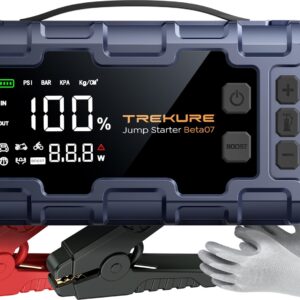 Paquete de alimentación de arranque de salto TREKURE 7 EN 1 6000A con compresor de aire 160 PSI, PD45W-