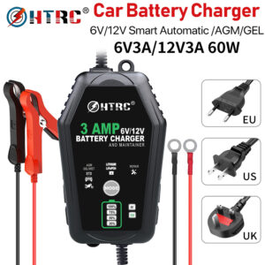 Cargador de batería de coche inteligente totalmente automático 12V 6V 3A cargador de goteo-
