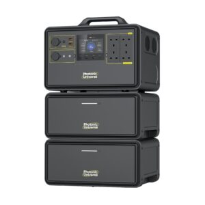 Juego de central eléctrica portátil 2400W 6720Wh con dos baterías de expansión-