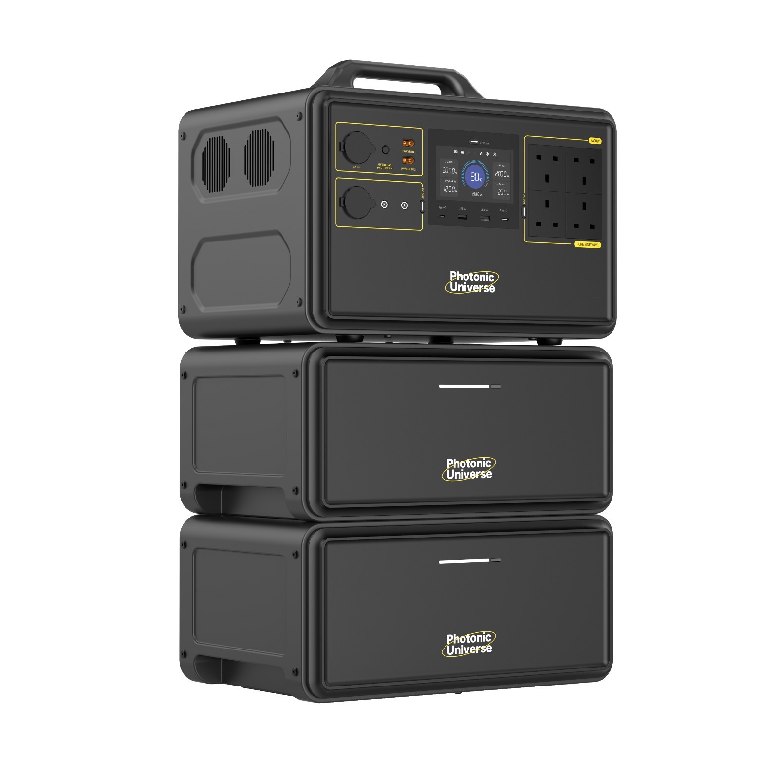 Juego de central eléctrica portátil 2400W 6720Wh con dos baterías de expansión- - Image 2