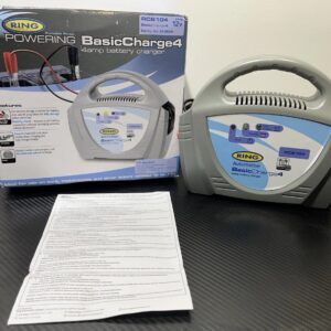 Cargador de batería Ring Automotive RCB104 carga básica 4 amperios alimentación portátil 12V-