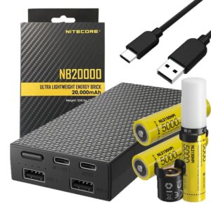 Nitecore NB20000 Ultra Ligero Carga Rápida Multi Puertos USB Banco de Alimentación 20,00-