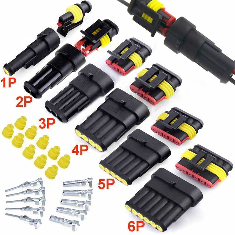 Juego de conectores de cable eléctrico a prueba de agua HID 1-6 pines kit de enchufe de sello automotriz- - Image 2