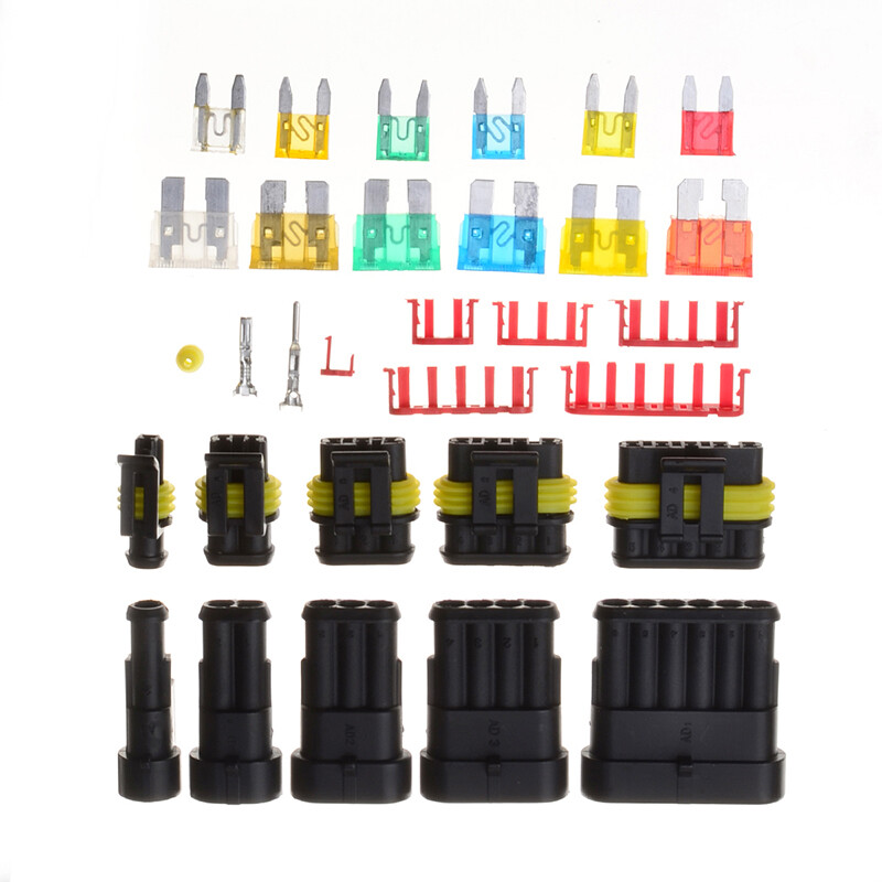 Juego de conectores de cable eléctrico a prueba de agua HID 1-6 pines kit de enchufe de sello automotriz- - Image 3