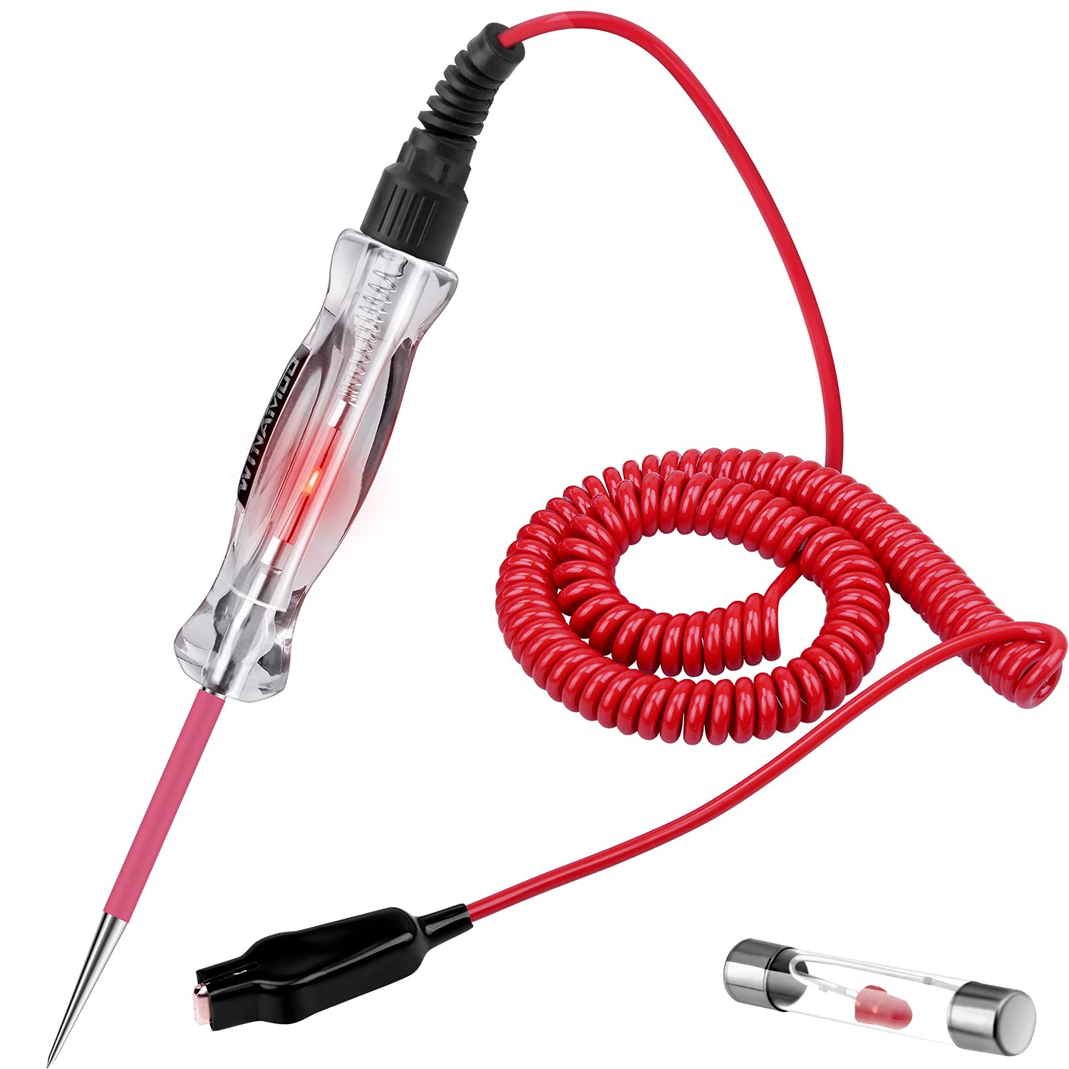 Probador de Circuito Automotriz Bombilla LED Premium, Luz de Prueba 6-24V con 135 Pulgadas PU Ex-