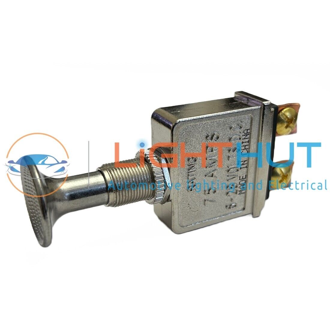 Interruptor de encendido y apagado de metal cromado de alta resistencia 12V 75A coche clásico furgoneta 4v4 barco-