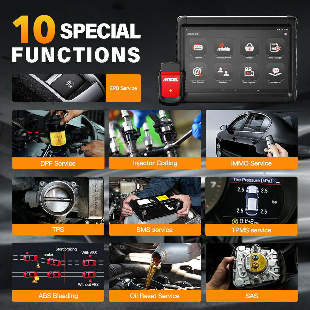 Dispositivo de diagnóstico bidireccional Ancel X6 profesional automóvil OBD2 todo sistema ABS SRS EPB DPF- - Image 5