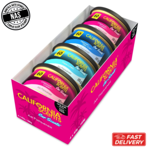 Ambientador Coche Lata, Aromas Surtidos, Pack de 4, Larga Duración, Ajustable Nuevo-