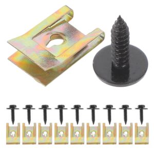 10 Juegos de Clips de Ajuste Automotriz Accesorios Coche Tornillos de Parachoques Kit de Moldeo con Clip en U-