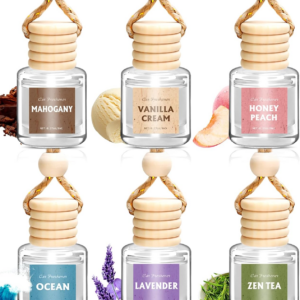 Ambientador Coche para Mujer, Paquete de 6 Ambientador Difusor, Fragancia de Aire Colgante-