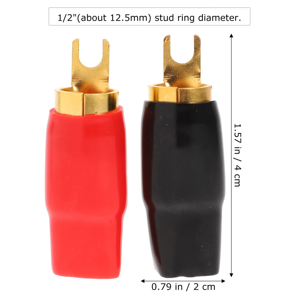 2 pares de adaptadores crimpado barrera palas amplificador conectores de cableado- - Image 3
