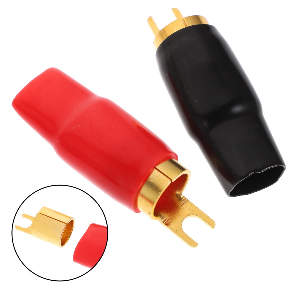 2 pares de adaptadores crimpado barrera palas amplificador conectores de cableado- - Image 4