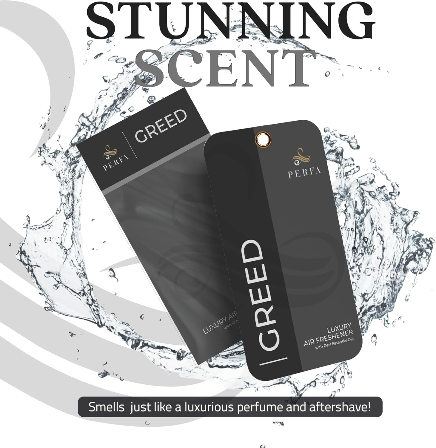 Ambientador de tarjetas desechable Greed para hombres | Ambientador de aromas de coche con codicia Fr- - Image 5