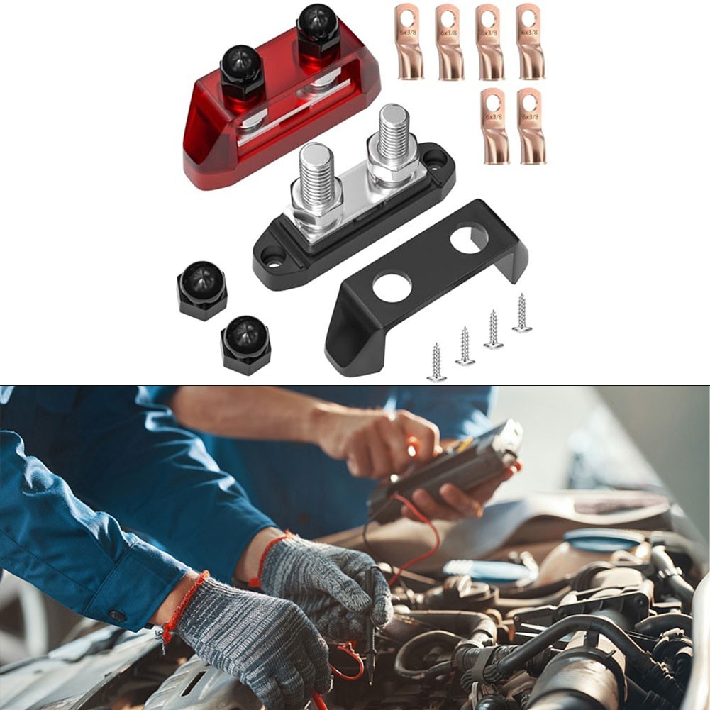 Automotive Marine 12V 250A Battery Distribution Block with Protective Cover - Image 4