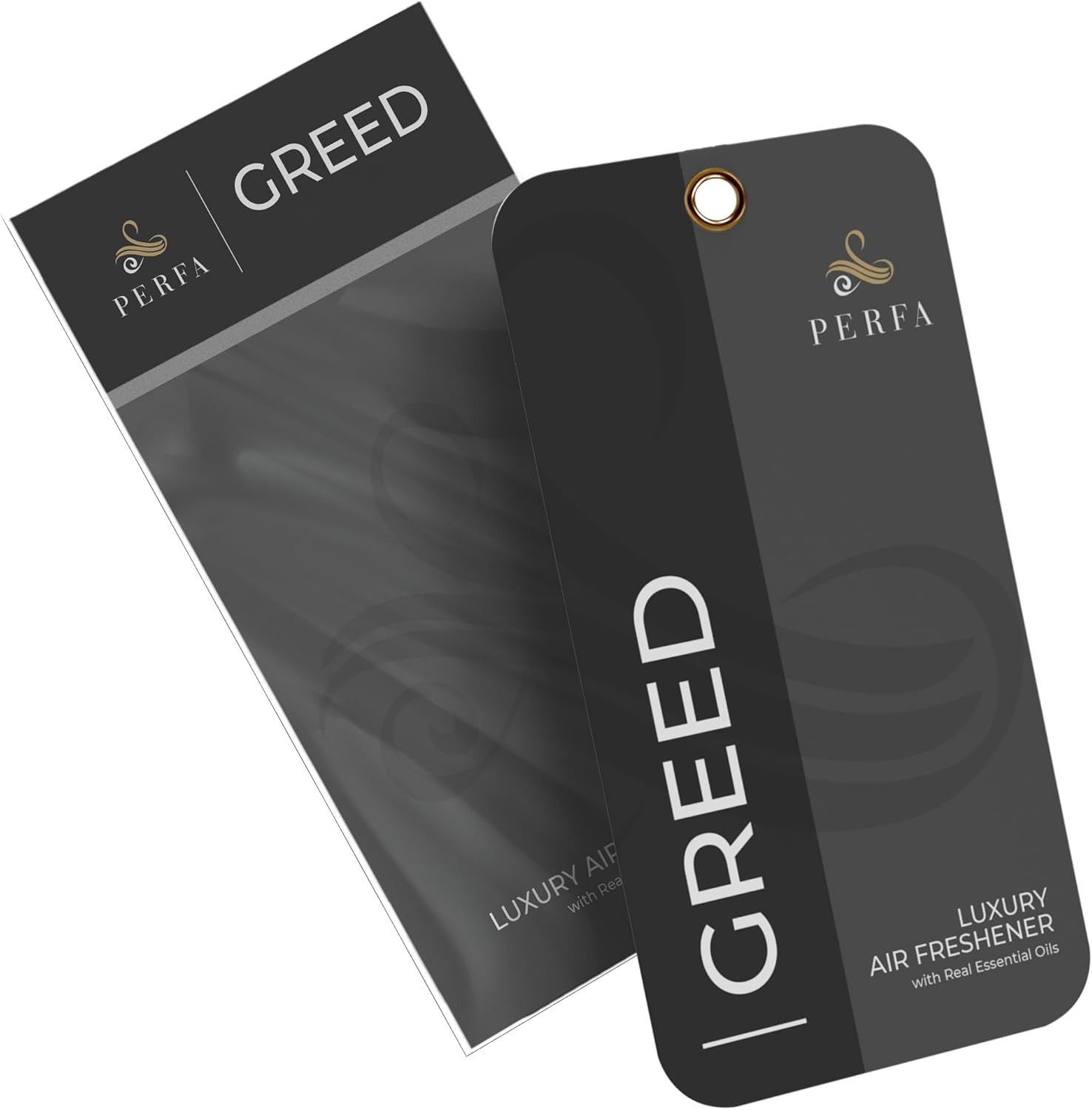 Ambientador de tarjetas desechable Greed para hombres | Ambientador de aromas de coche con codicia Fr- - Image 2