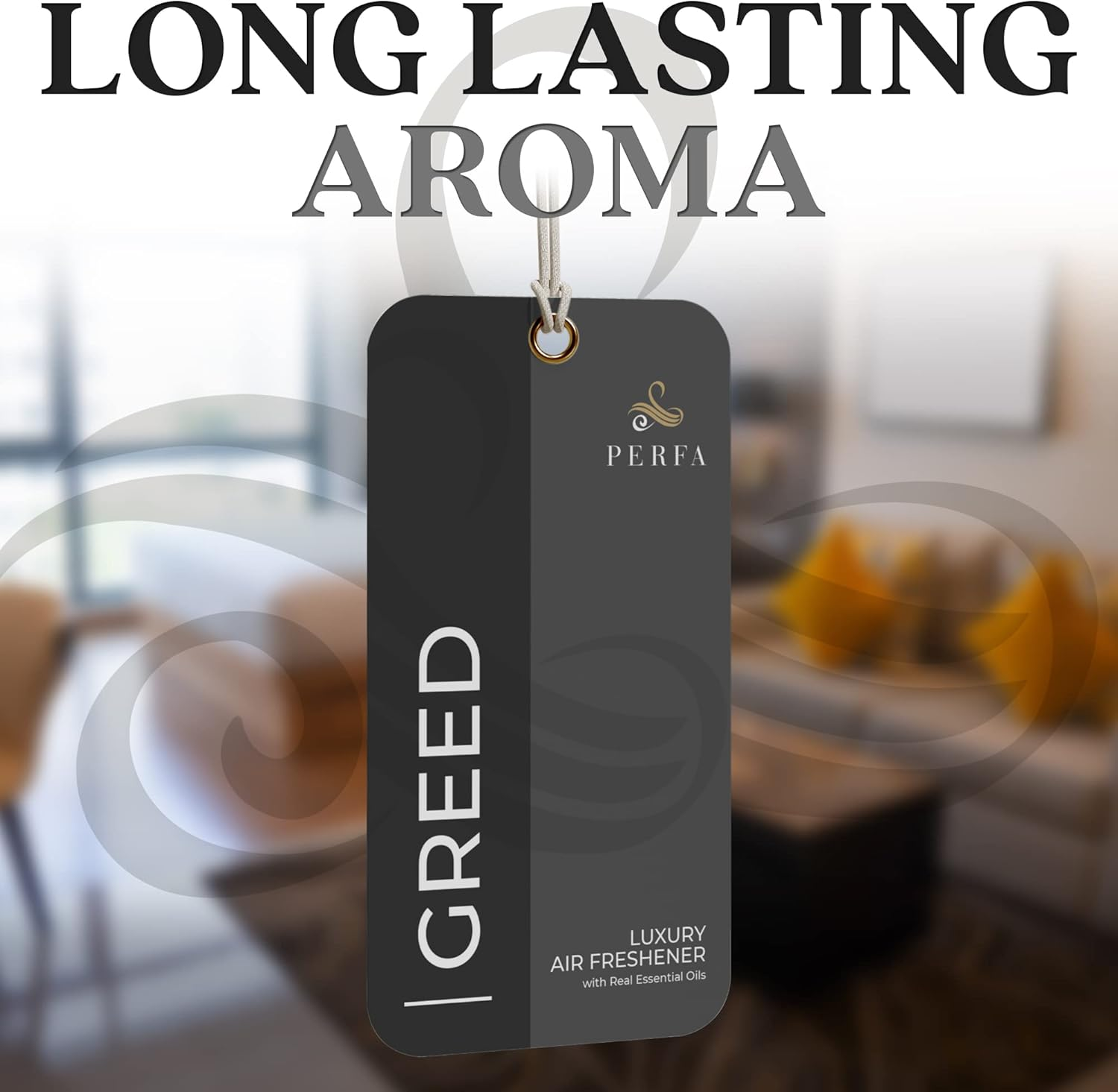Ambientador de tarjetas desechable Greed para hombres | Ambientador de aromas de coche con codicia Fr- - Image 3