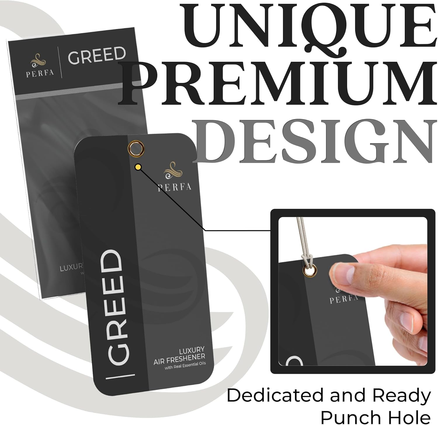 Ambientador de tarjetas desechable Greed para hombres | Ambientador de aromas de coche con codicia Fr- - Image 4