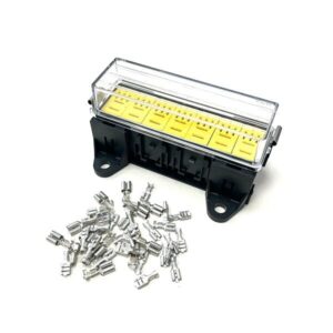 Caja de soporte de micro relé automotriz de 7 vías y tapa a prueba de salpicaduras - se adapta a relés de 4/5 pines-