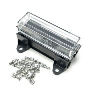 Caja de soporte de relé automotriz de 4 vías con tapa a prueba de salpicaduras - se adapta a relés de 4/5 pines-