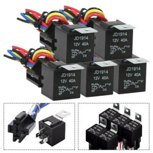 Paquete de 5 relés y enchufes confiables de 12 V para soluciones eléctricas automotrices-