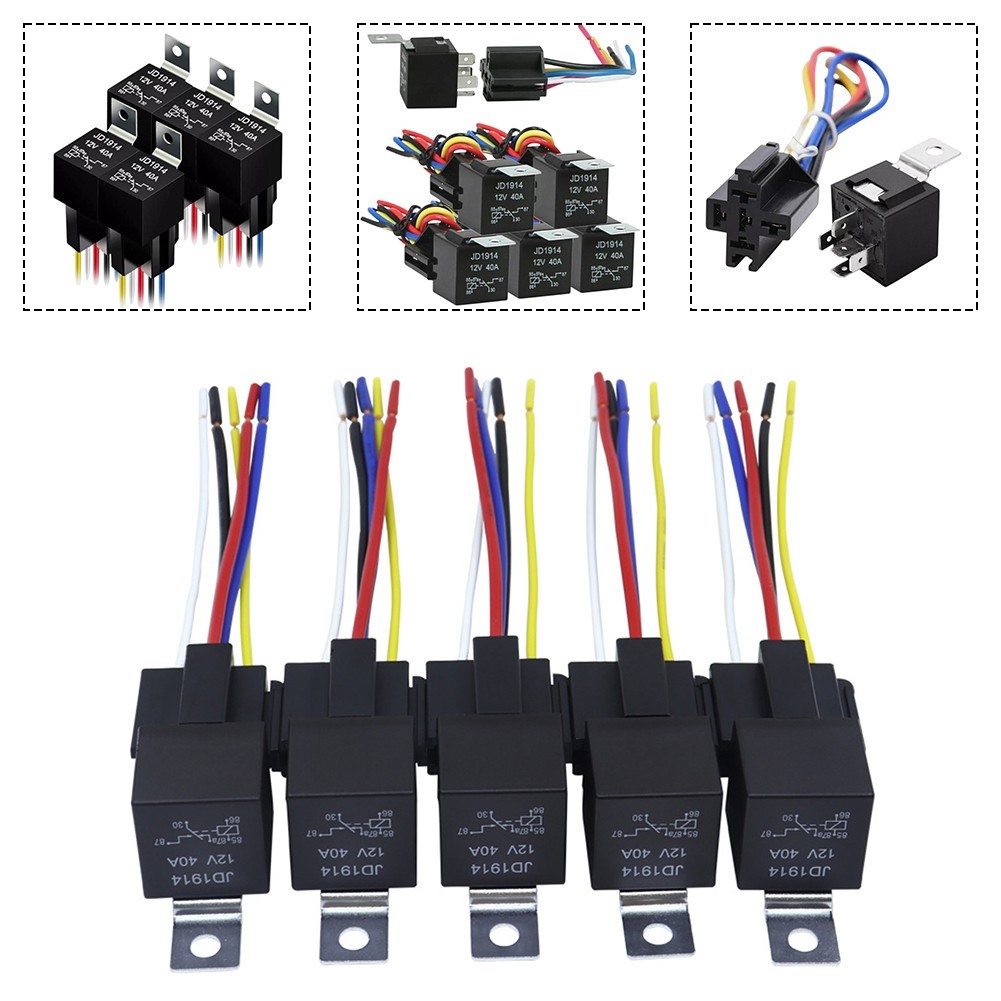 Paquete de 5 relés y enchufes confiables de 12 V para soluciones eléctricas automotrices- - Image 3