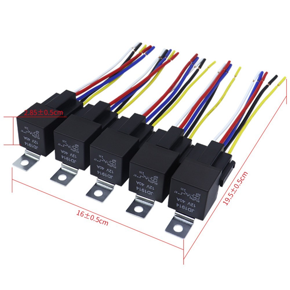 Paquete de 5 relés y enchufes confiables de 12 V para soluciones eléctricas automotrices- - Image 5