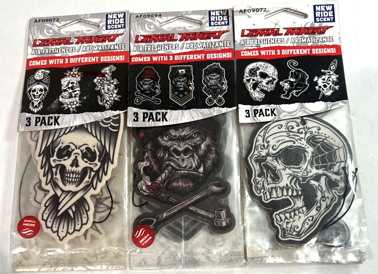 Ambientadores Cool Skull serie Gorilla & Tattoo (paquete de 9)-