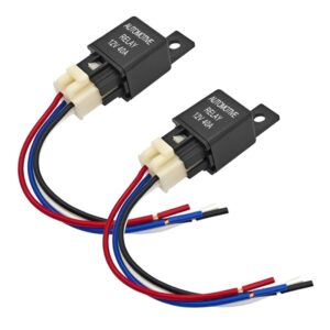 Pack de 2 relés automotrices con conectores de 4 pines para sistemas eléctricos de vehículos-