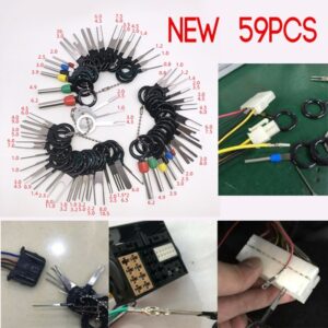 59 PIEZAS Herramienta Extractora Extractor Conector Crimpado Cableado Llave Terminal Eléctrico Coche-