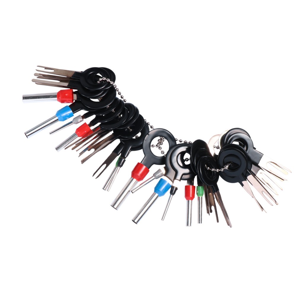 Herramienta de cableado automotriz de 2 piezas prensado eléctrico removedor de llaves de coche-