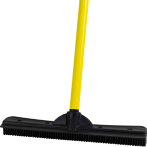 Escoba de goma original para pelo de mascota con escobilla de goma, con mango telescópico de 58" para coche-