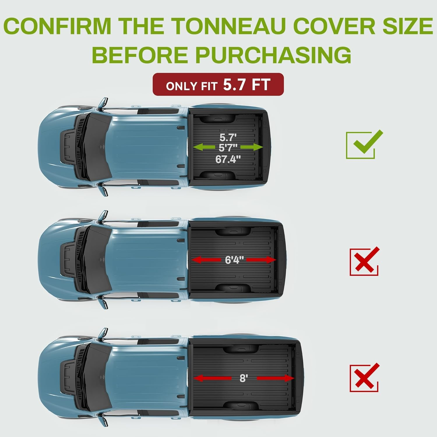 Soft Quad-Fold Truck Bed Tonneau Cover Compatible with 2009-2025 Dodge Ram 1500 - Image 2