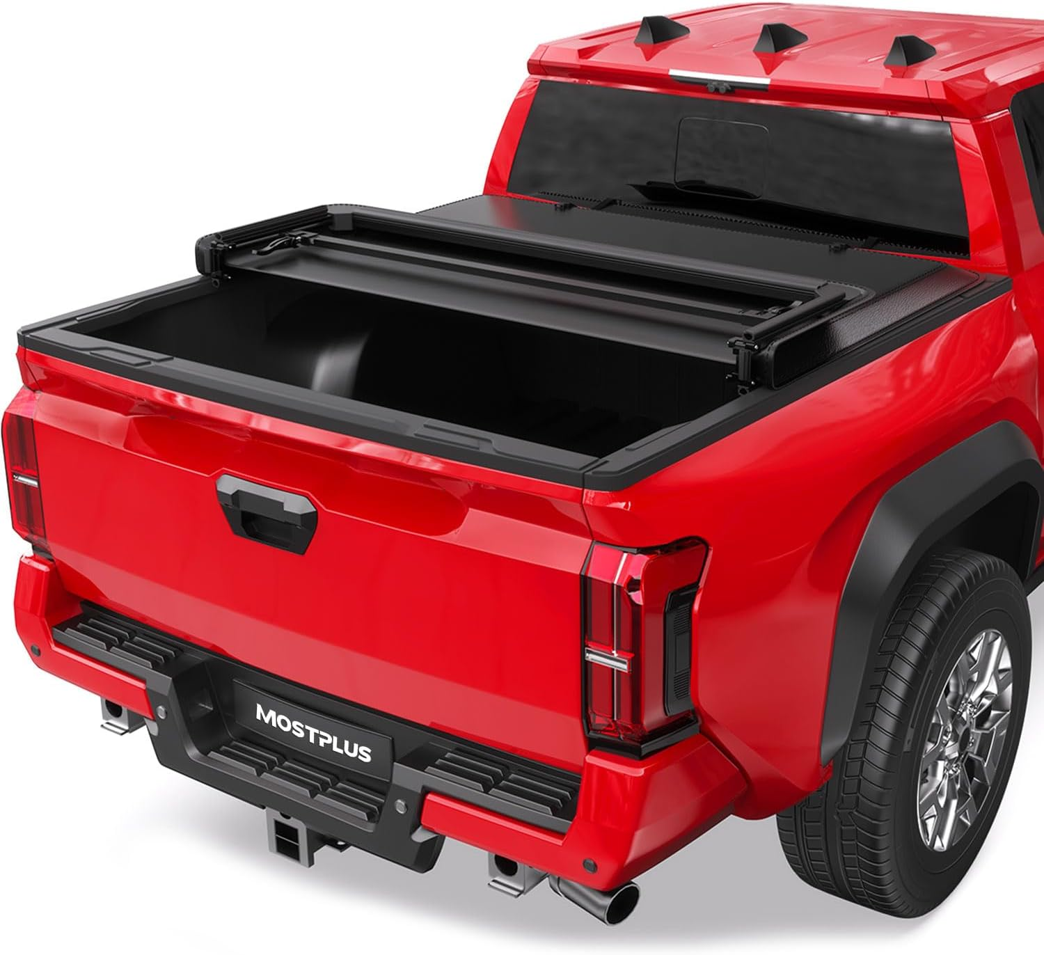 Tri Flip Fold Soft Truck Bed Tonneau Cover Compatible with 2016 2017 2018 2019 2