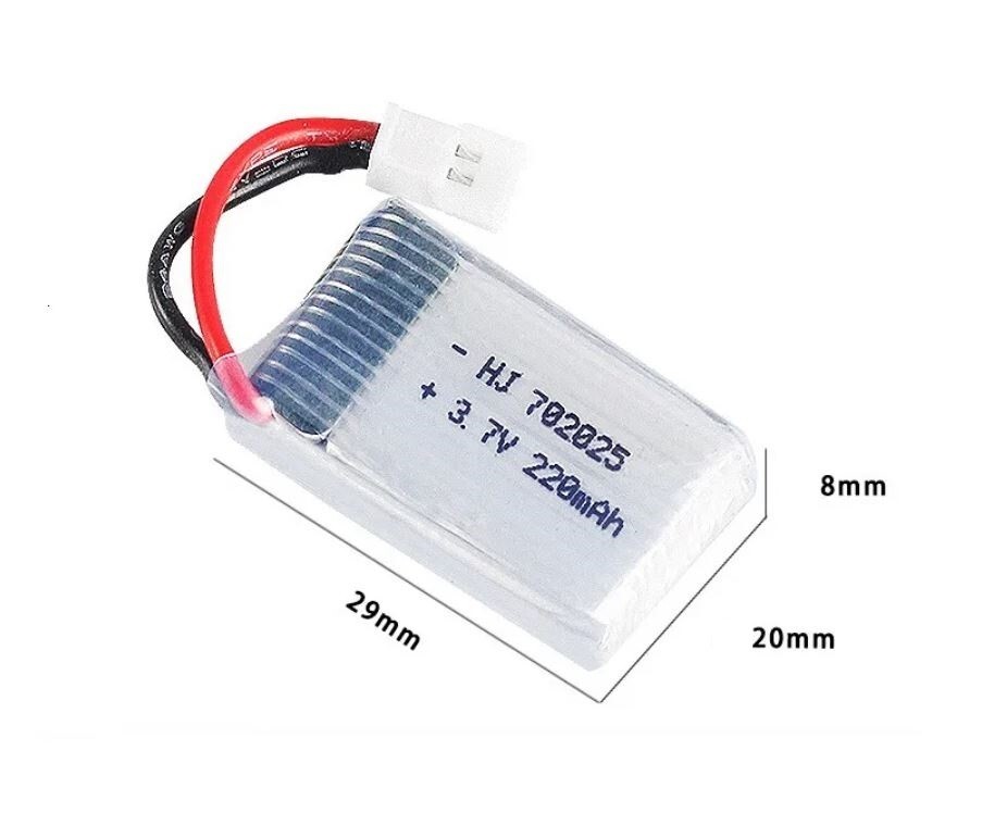 9x Lipo Batteries 3.7V 220mAh + USB Charger- Arduino, DIY, rc car, drone, plane - Image 2