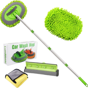Kit de fregona de lavado de autos 62" - fregona de limpieza de autos con mango largo poste de acero inoxidable f-