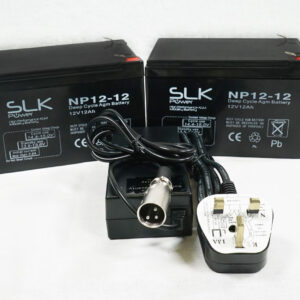 PAR DE BATERÍAS Y CARGADOR X 12V 12AH AGM CICLO PROFUNDO MOVILIDAD SCOOTER-