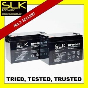 2 BATERÍAS DE GEL DE CICLO PROFUNDO 12V 100AH HEAVY DUTY SLK PLATINUM SCOOTER MOVILIDAD-