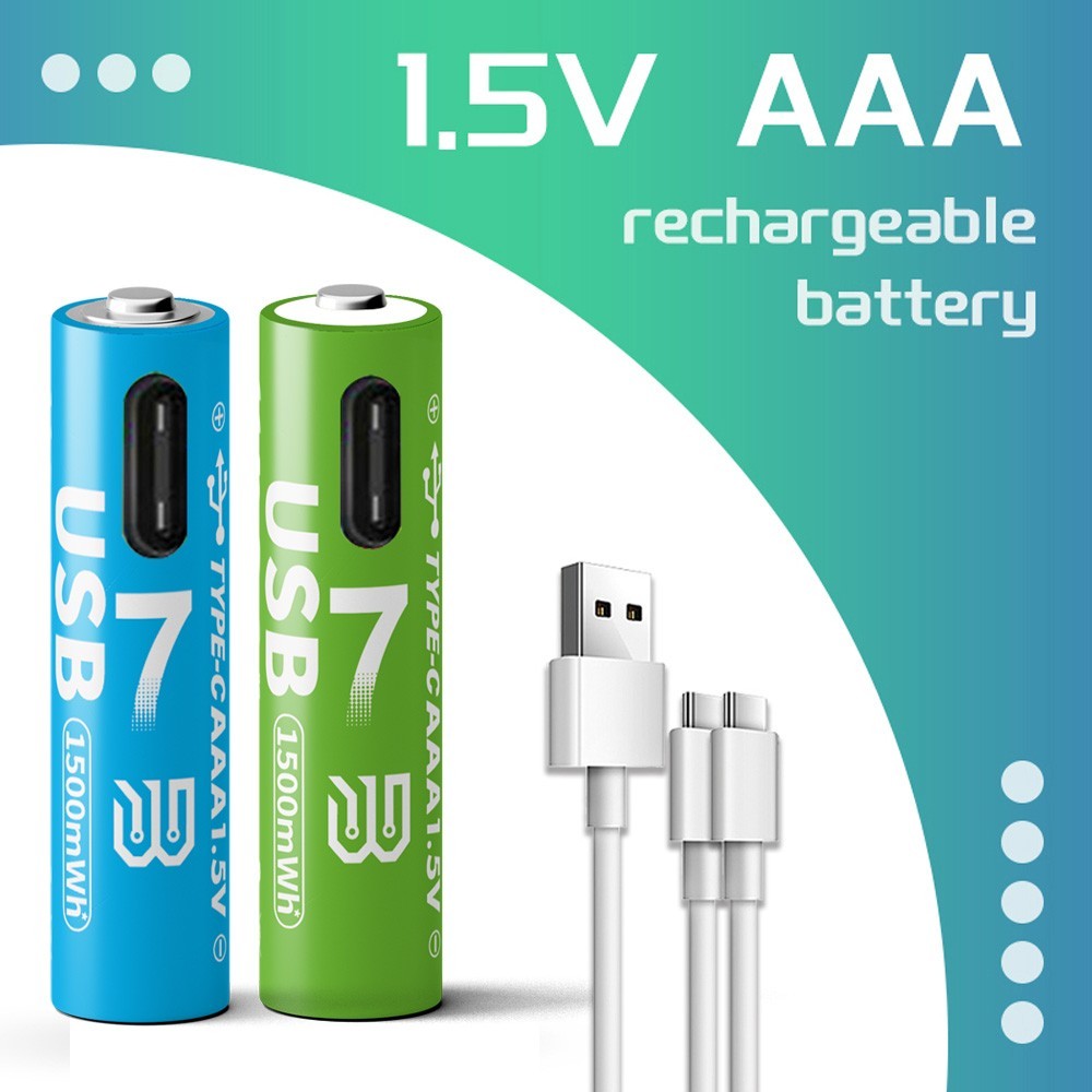 Baterías de litio AAA recargables USB 1500 mWh paquete de 4 carga rápida 1000+ ciclos- - Image 5