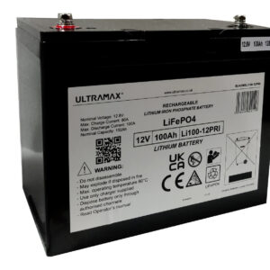 Batería Prismática Ultramax 12V 100Ah LiFePO4 Litio Ocio Solar Fuera de la Red-