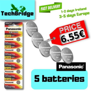 CR1220 Panasonic 3V Lithium Coin Button Cell Battery 5 batteries