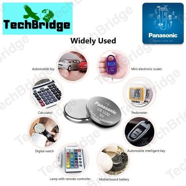 CR1220 Panasonic 3V Lithium Coin Button Cell Battery 5 batteries - Image 4