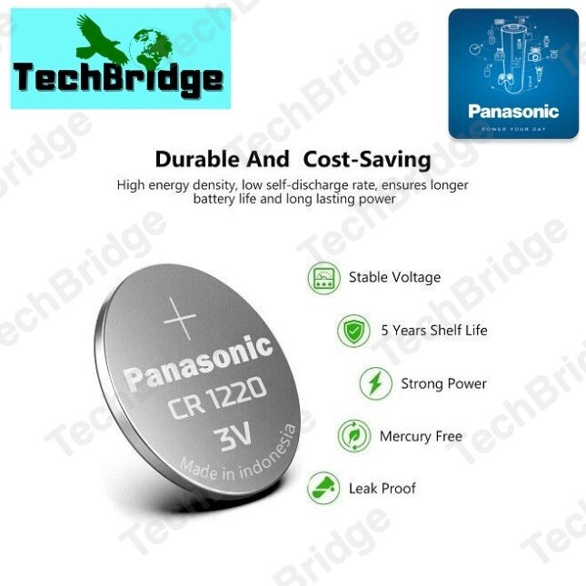 CR1220 Panasonic 3V Lithium Coin Button Cell Battery 5 batteries - Image 5