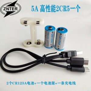 Nuevo ZNTER 6.0V 2CR5 1400mah Batería Litio Tipo C Cable Carga Recargable-