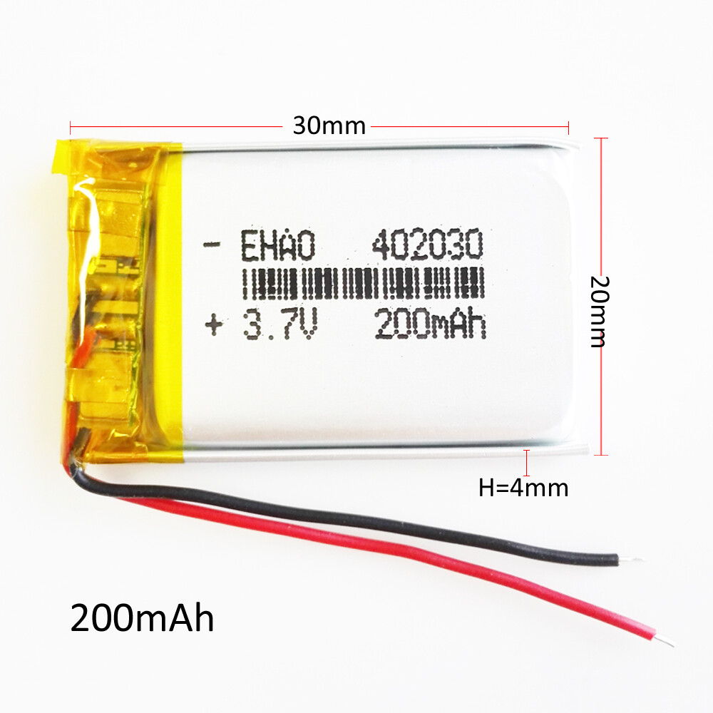 Lote 4 Piezas 3.7V 200mAh Lipo Li Polímero Batería Recargable 402030 Para GPS MP3- - Image 2